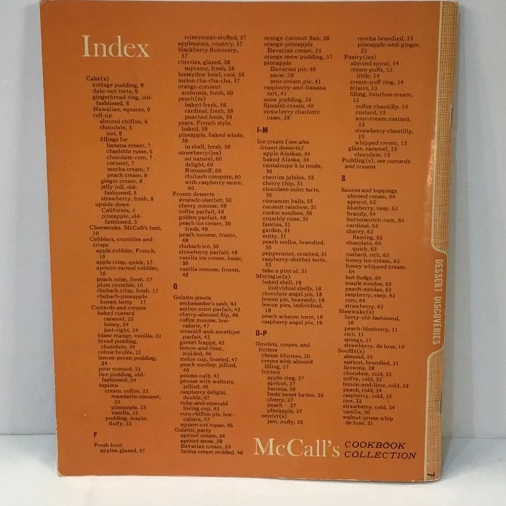 McCalls 1965 dessert recipes 65 page recipe book